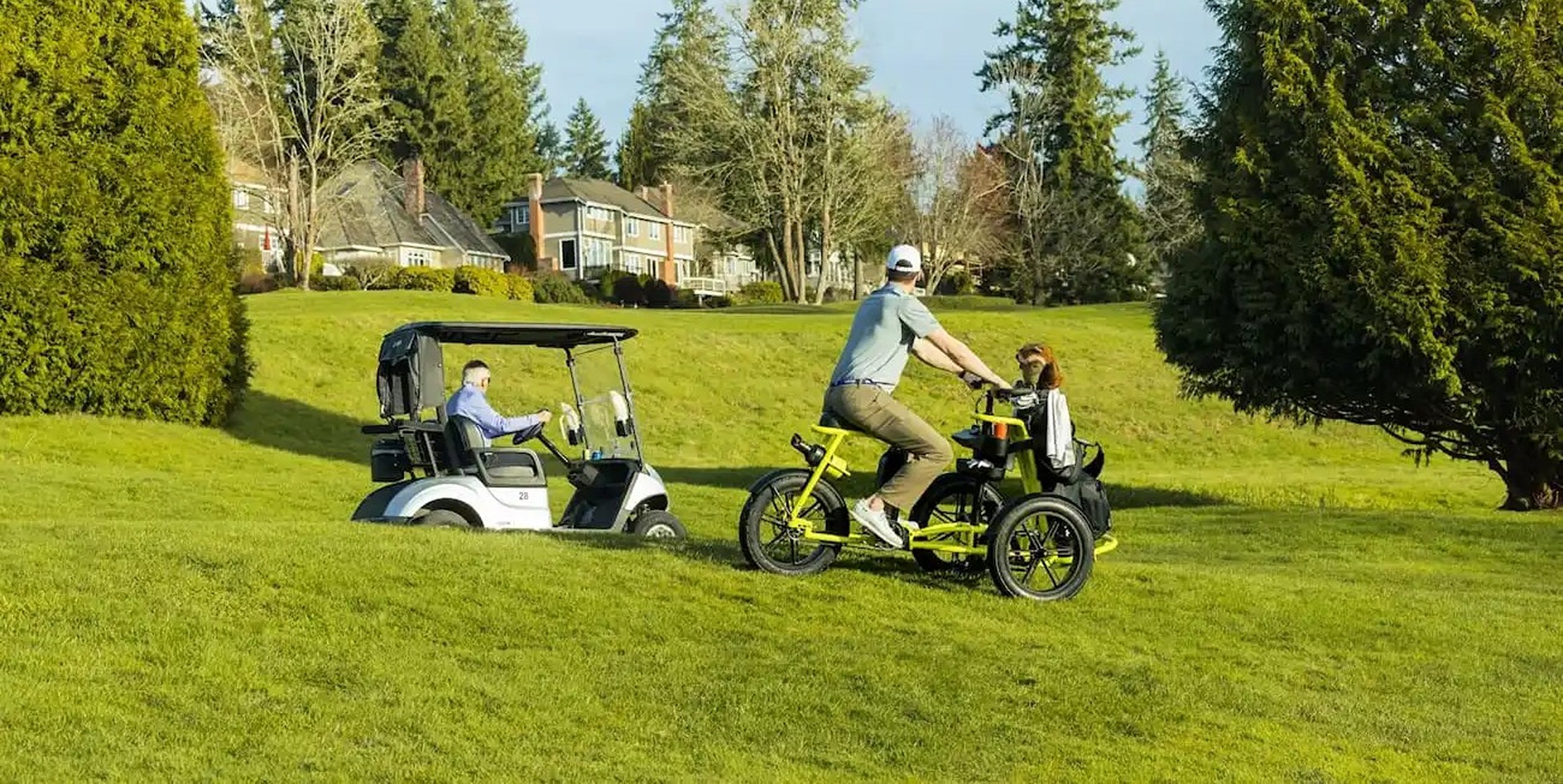 Deze bizarre elektrische fiets is de droom van golfers